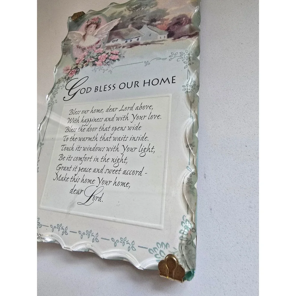 Kathy Ann Crystal Inspirations‎ God Bless Our Home Angel Beveled Glass Plaque